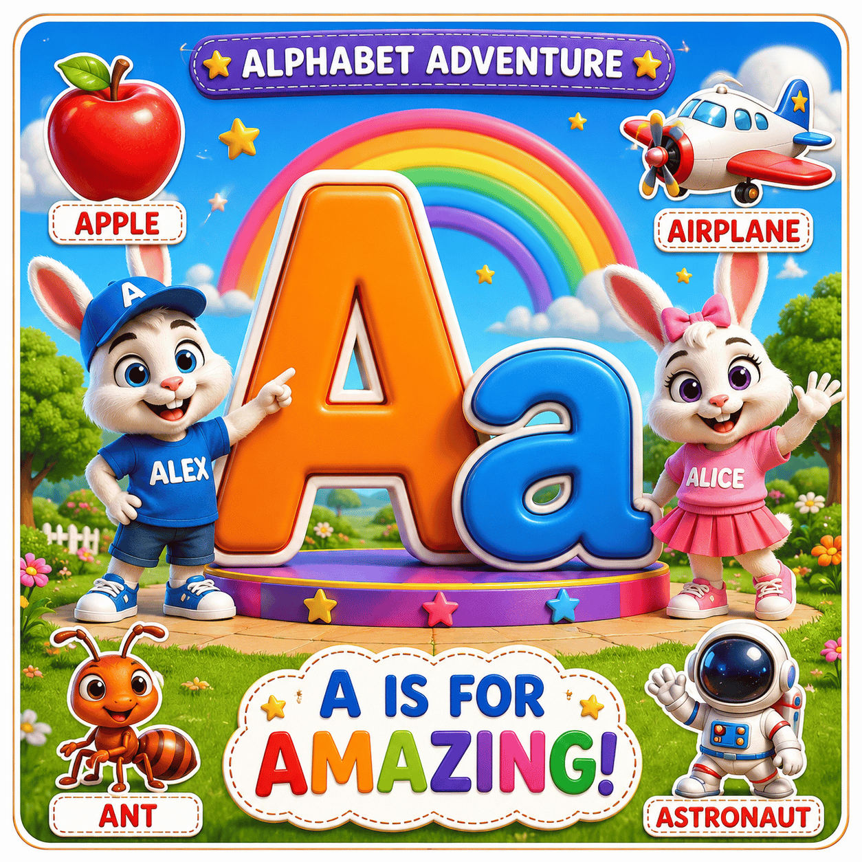 Alphabet Adventure Flash Card Alex & Alice